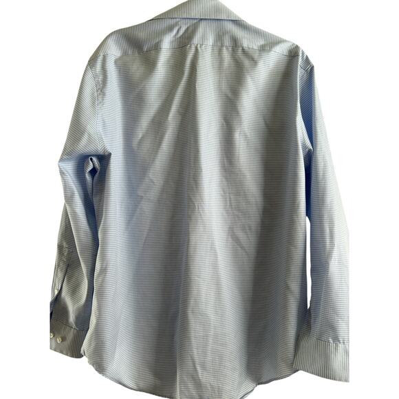 Calvin Klein Infinite Non-Iron Slim Fit Size 17 32/33 Blue and White Checked - Picture 4 of 4